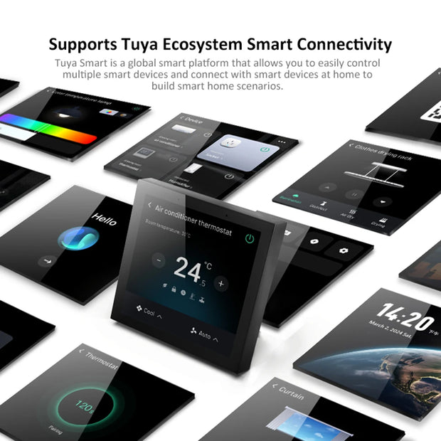 Smart Zigbee Thermostat - LED Touch Screen Climate Control for Heating, Cooling & Water Systems