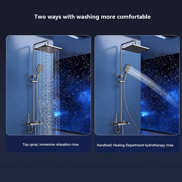 Piano Keys Bathroom Shower System Intelligent LED Temperature Display Shower