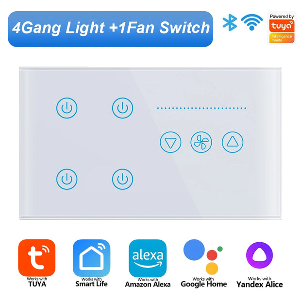 Wifi Smart Tuya Light 4 Gang Switch