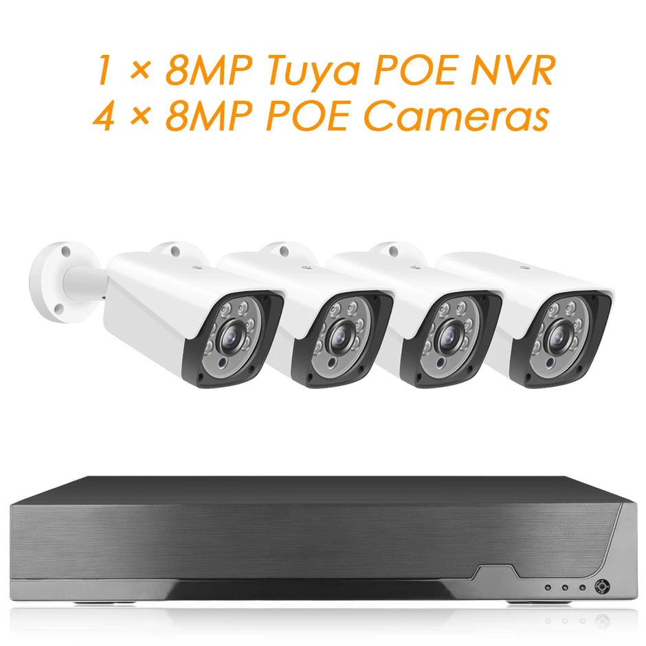 8CH 8MP POE Video Surveillance System H265 4K HD Security CCTV