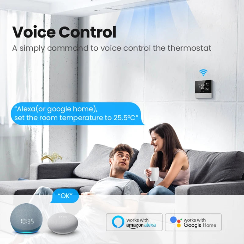AVATTO Tuya WiFi Smart Central Air Conditioning Thermostat, Heating And Cooling Function