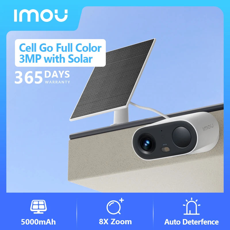 IMOU Cell PT 2C Solar Security Camera - 5MP WiFi Camera with 5000mAh Battery, Human Detection & Weatherproof Design