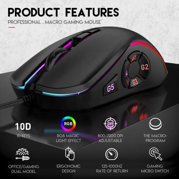 Wired Gaming Office Mouse