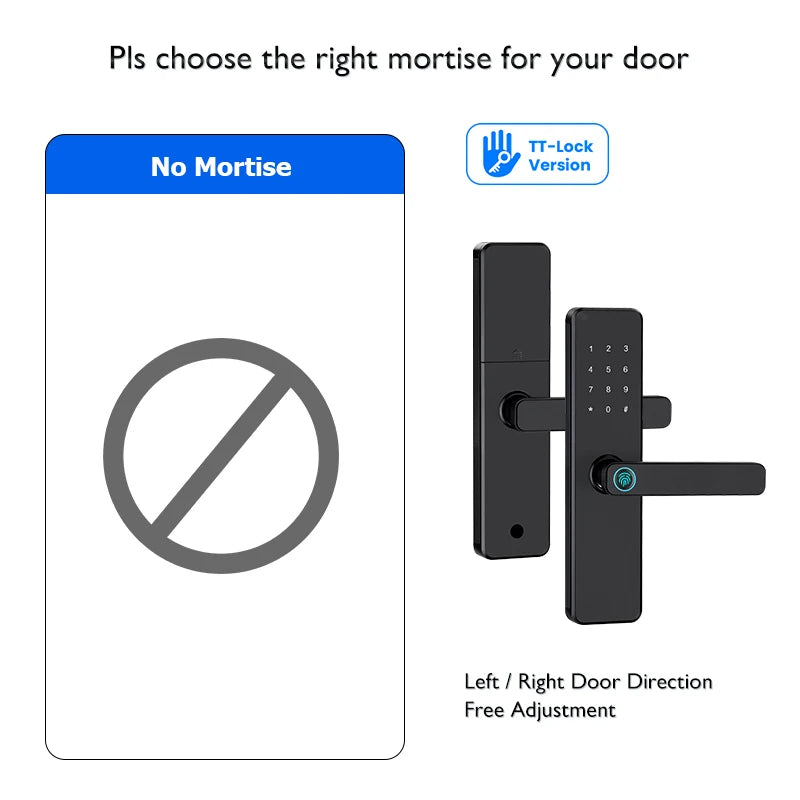 Bluetooth TTLock App Fingerprint Door Lock Code Card Key