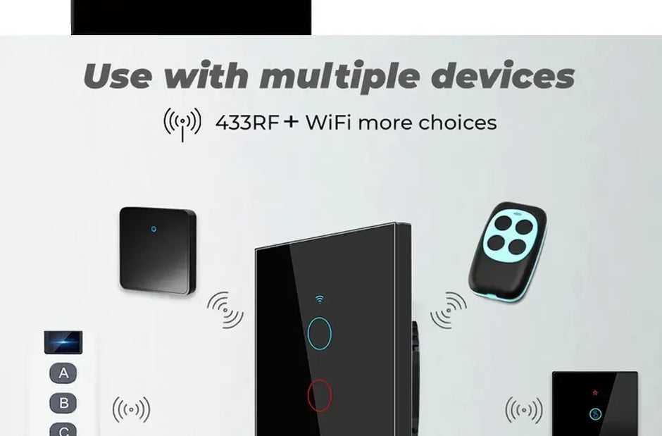 Tuya Smart Switches US Neutral Wire/No Neutral Wire Required 1/2/3/4 Gang