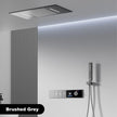 Luxury Brass Gun Grey Thermostatic LED Digital Display 3 Spray Modes Shower System