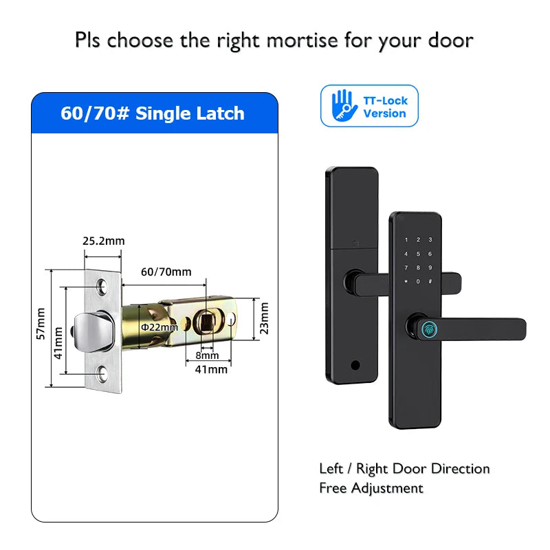 Bluetooth TTLock App Fingerprint Door Lock Code Card Key