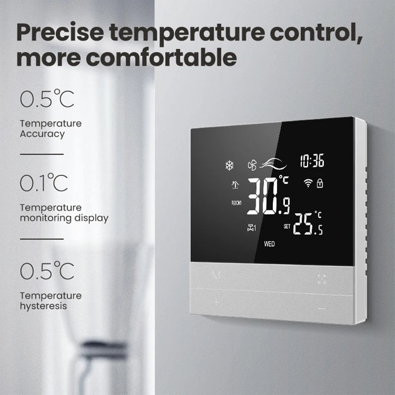 AVATTO Tuya WiFi Smart Central Air Conditioning Thermostat, Heating And Cooling Function