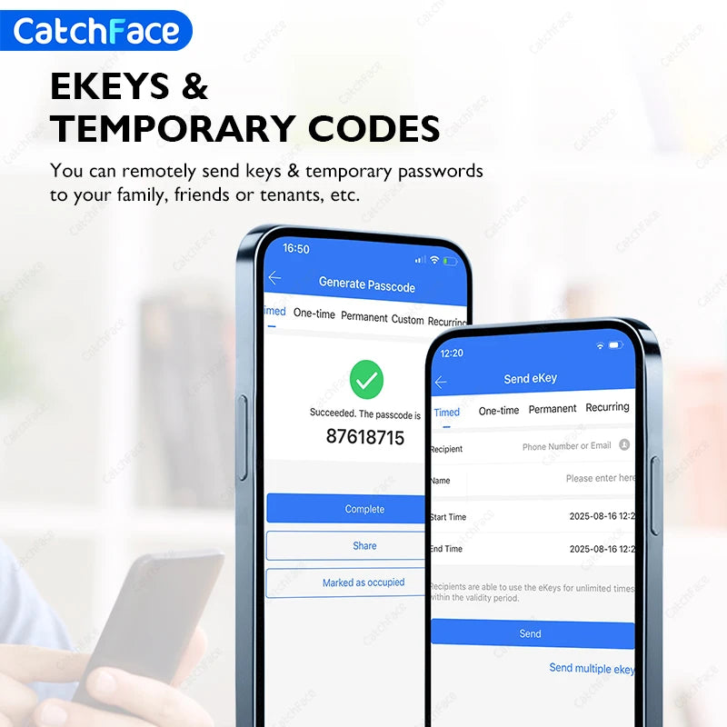 Bluetooth TTLock App Fingerprint Door Lock Code Card Key