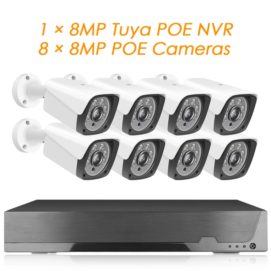 8CH 8MP POE Video Surveillance System H265 4K HD Security CCTV