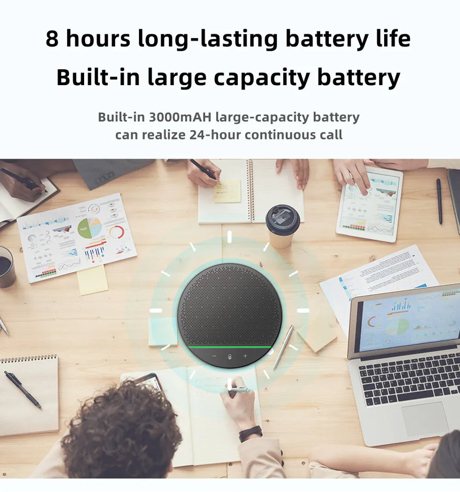 Omni-directional Microphone 10M Radius 360° Pickup Wireless Conference Speaker