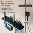 Grey Shower System with Ambient Light - Intelligent Digital Faucet Set with Temperature Display & Rainfall