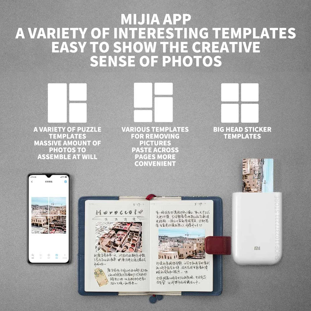 Xiaomi mijia AR Printer 300dpi Portable Photo Mini Pocket