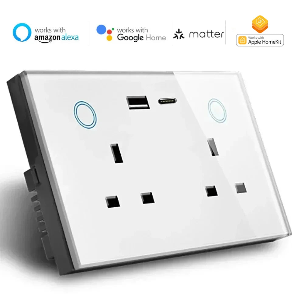 Melery Matter Smart Things Tuya USB Type C PD 20W Wall Socket