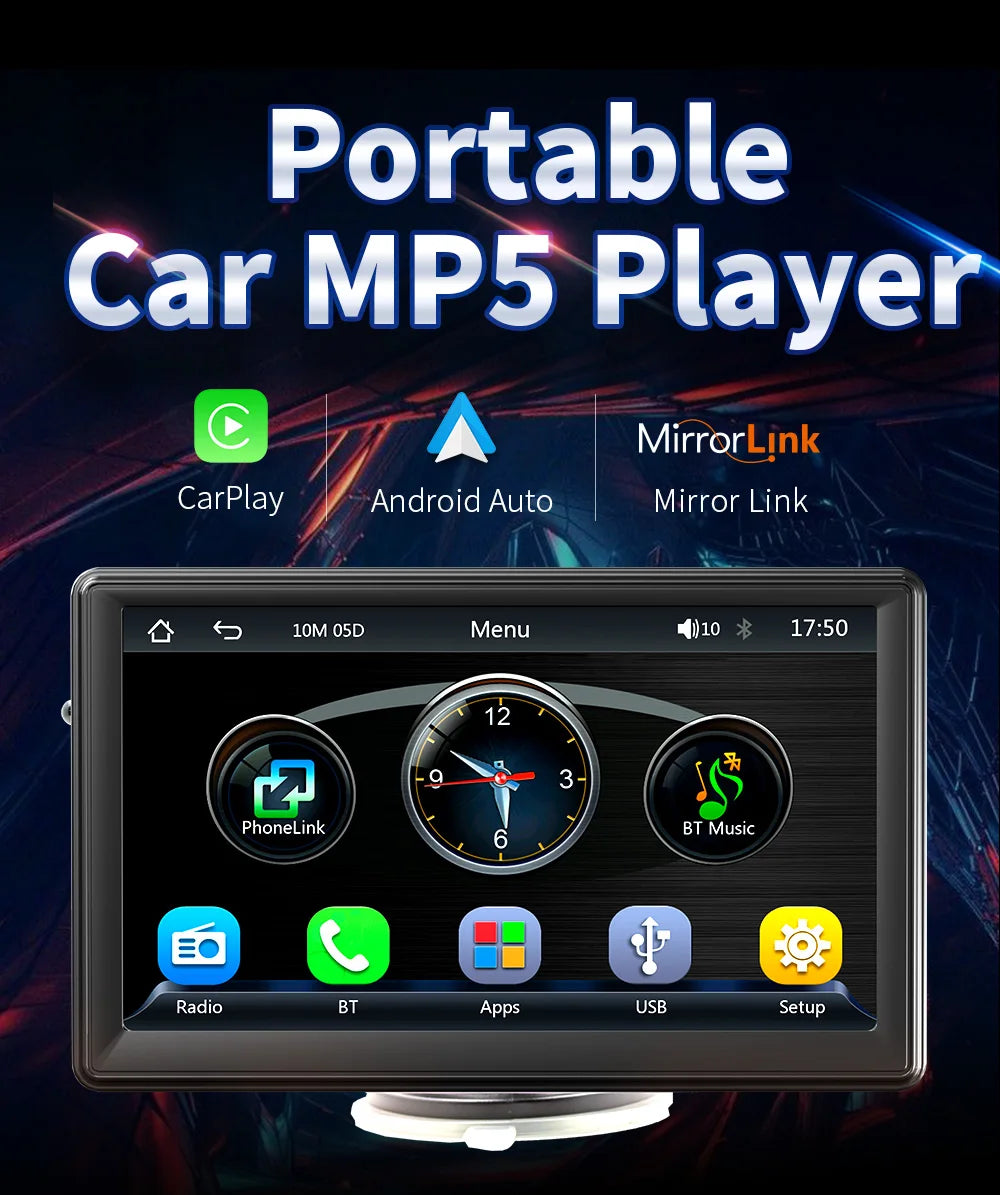 Universal 7 Car Radio Multimedia WIFI Video Player Wireless Carplay & Android