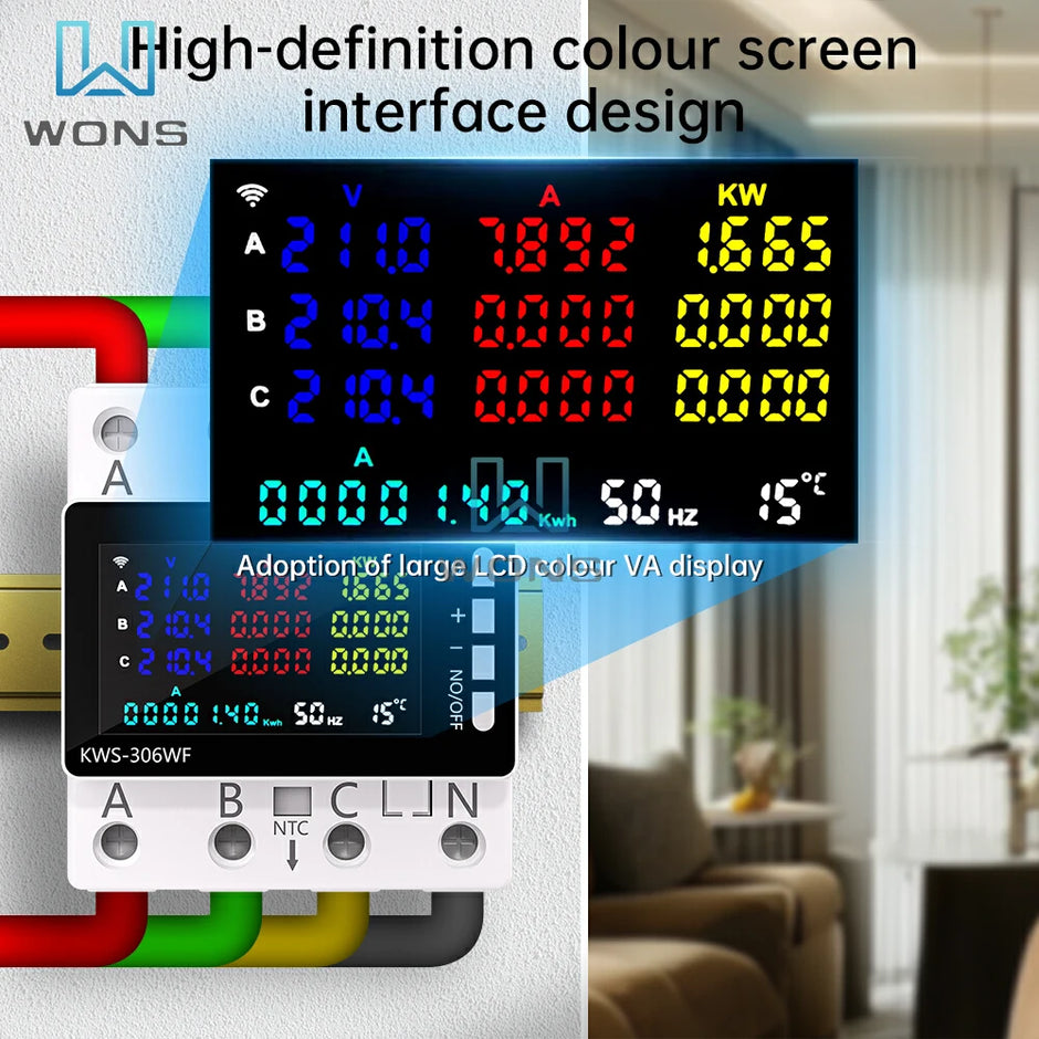 KWS-306 Tuya WIFI Power Meter Voltage Current  Energy Meter