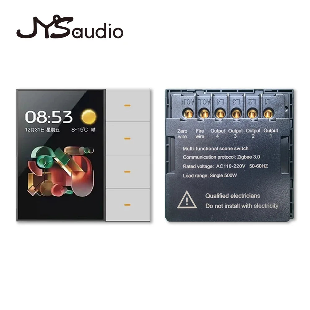 TUYA Zigbee Smart Central Control Panel Wall Switch Touch Screen