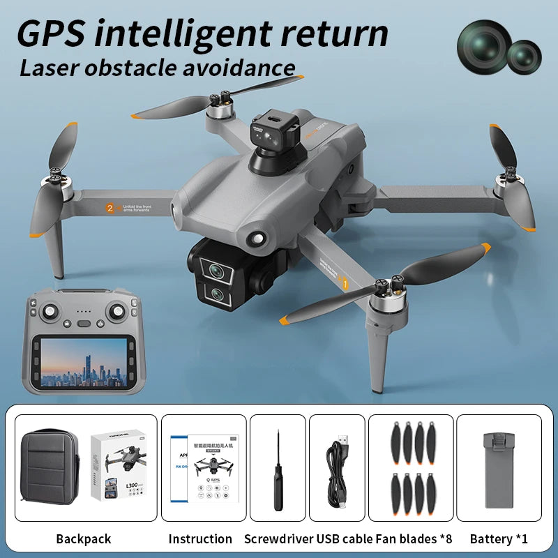 Professional L300 MAX 4K HD drone with large color screen