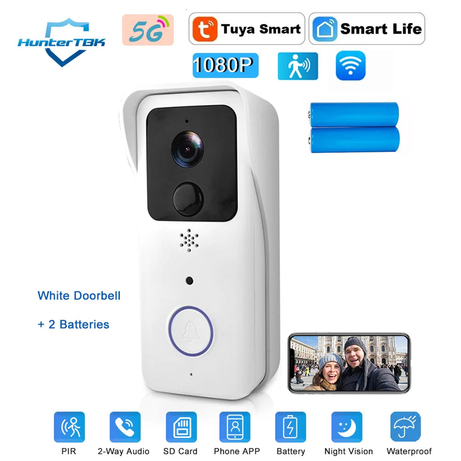 Video Doorbell 1080P Tuya Smart Outdoor Wireless Intercom