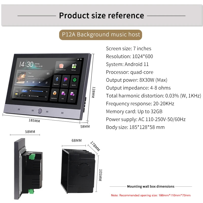 Smart Home Background Music System Two Zones Playback Home Theater System 8-channel Speakers