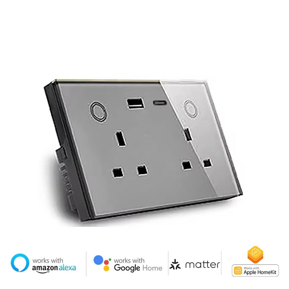 Melery Matter Smart Things Tuya USB Type C PD 20W Wall Socket