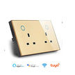 WIFI Smart Tuya Dual Wall Socket UK Electric Plug Outlet Power Monitor USB PD 20W