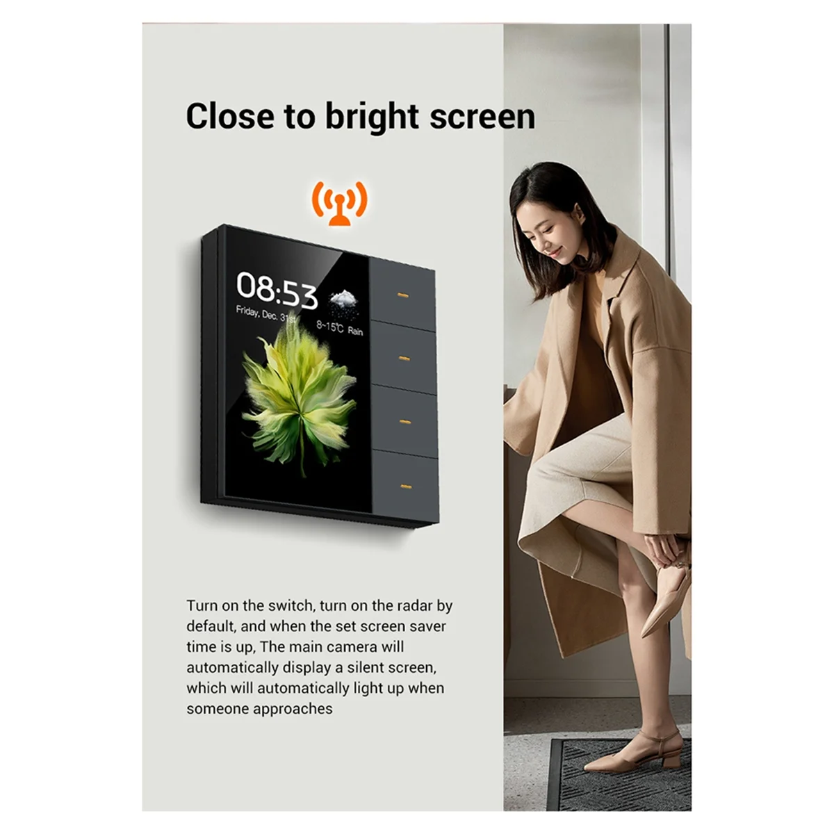 Beauty 3.5 Inch Smart Wall Switch Touch Screen 4 Groups Switch