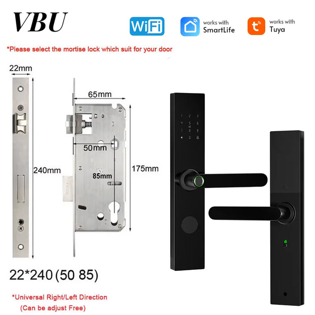 Tuya Wifi Smart Fingerprint Door Lock