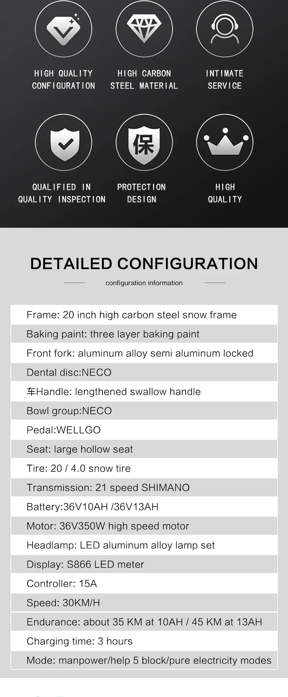 AKEZ 350W Motor Electric Bike 36V13AH Lithium battery E-bicycle