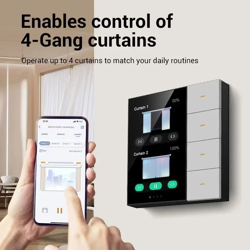 TUYA Zigbee Smart Central Control Panel Wall Switch Touch Screen