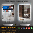 Customized Defogger Rectangle Bathroom Led Light Smart Mirror Tv Touch Screen