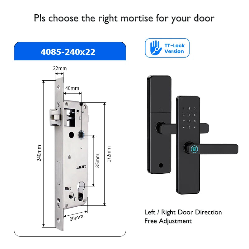Bluetooth TTLock App Fingerprint Door Lock Code Card Key