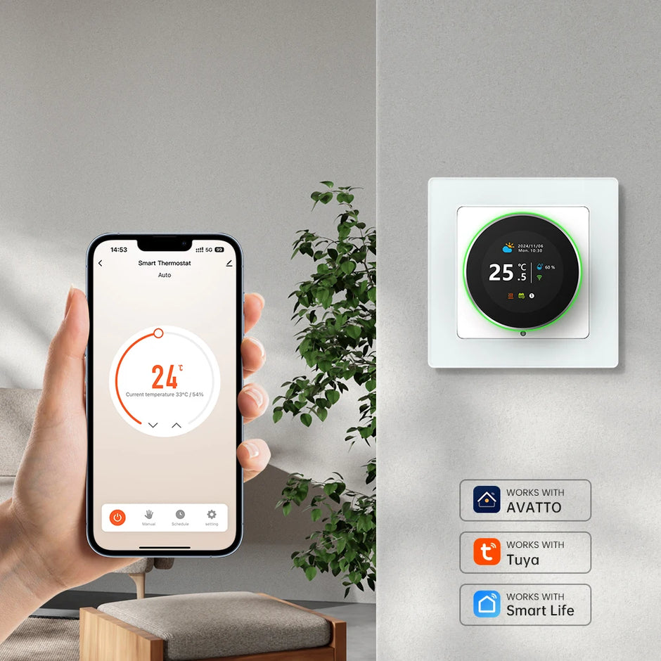 AVATTO Tuya WiFi Smart Knob Thermostat Temperature Controller