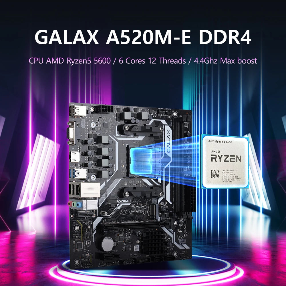 RSION Gaming PC AMD R5 5600 CPU RTX5060 32G RAM 1TB SSD Desktop Game Computer