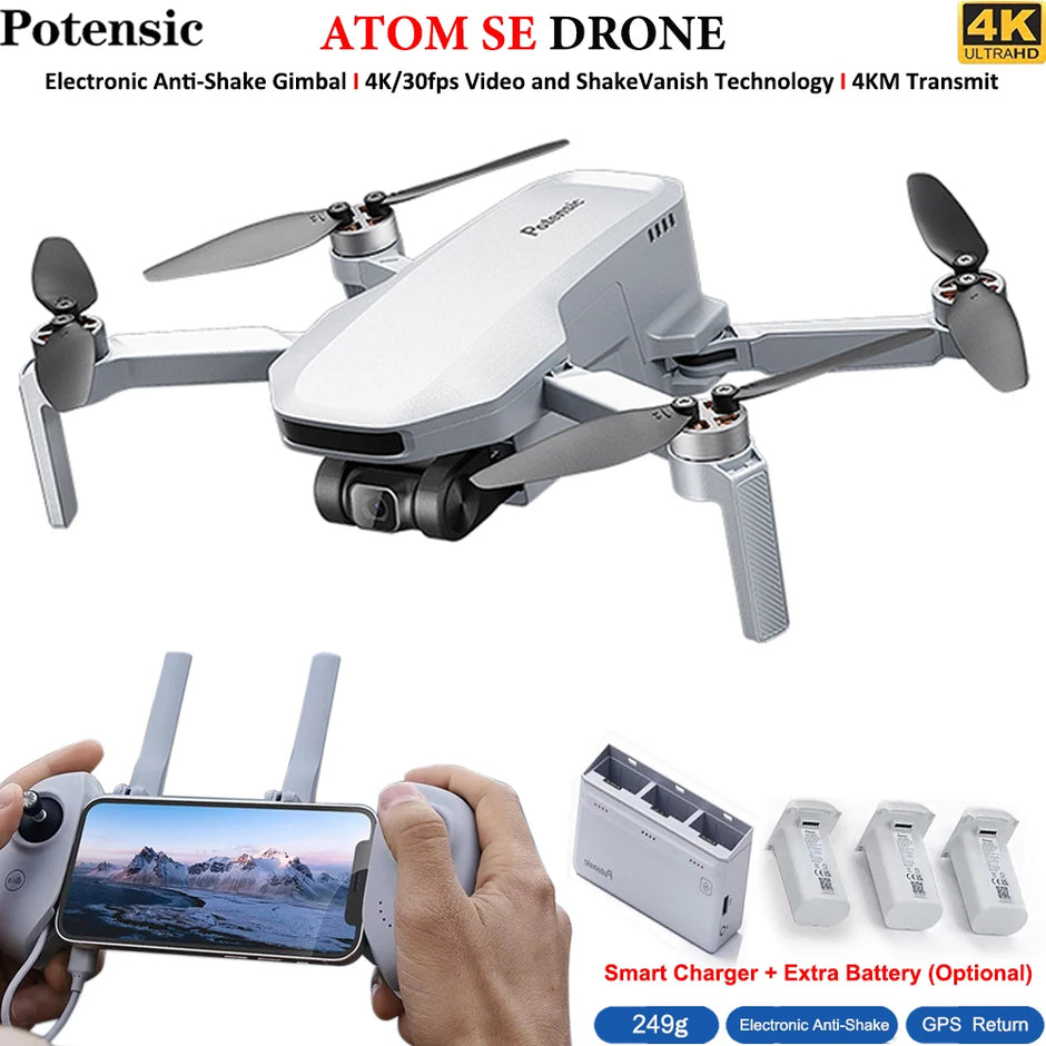 Potensic ATOM SE GPS Drone Single Axis Gimbal 4K HD Camera