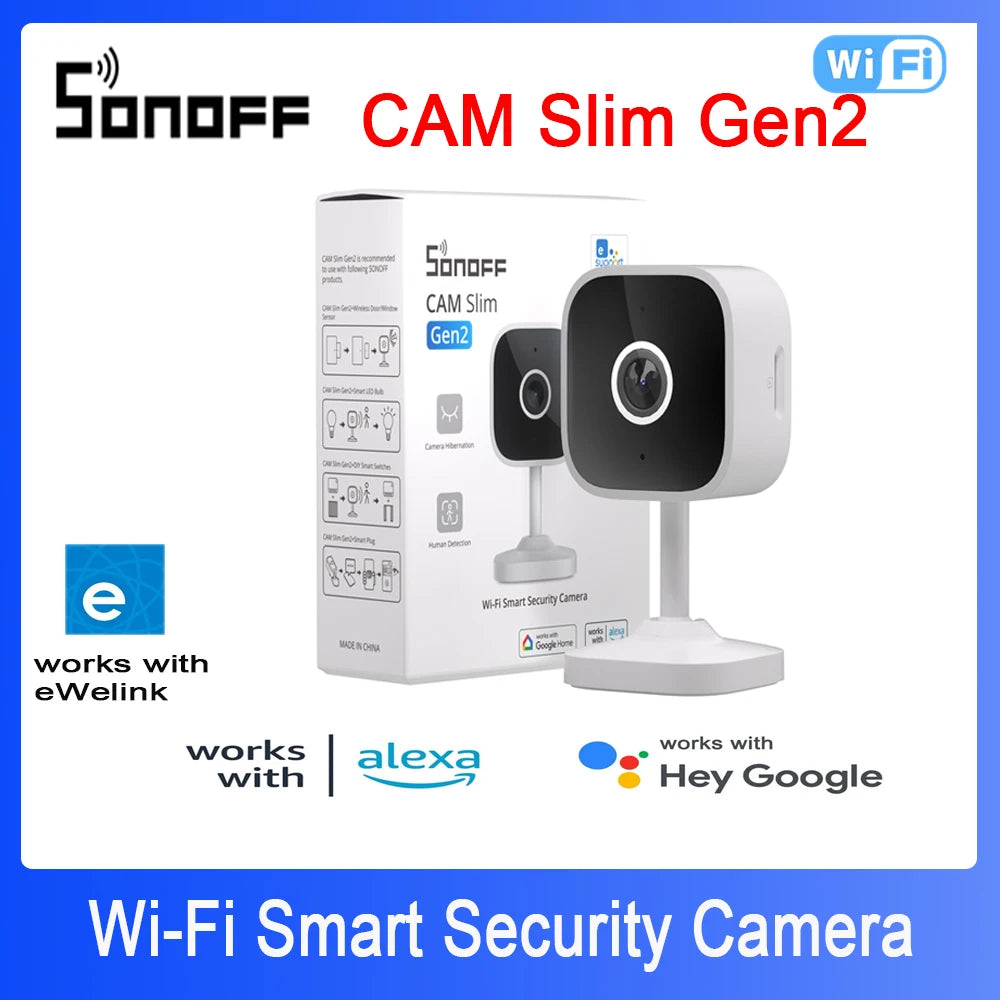 SONOFF CAM Slim Gen2 WiFi Smart Home Security Camera 1080P HD Motion Detection