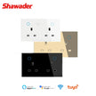 WIFI Smart Tuya Dual Wall Socket UK Electric Plug Outlet Power Monitor USB PD 20W