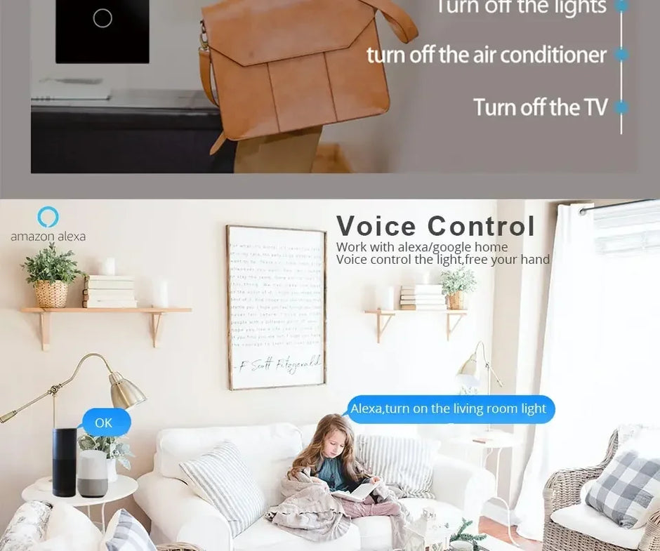 Tuya Smart Switches US Neutral Wire/No Neutral Wire Required 1/2/3/4 Gang