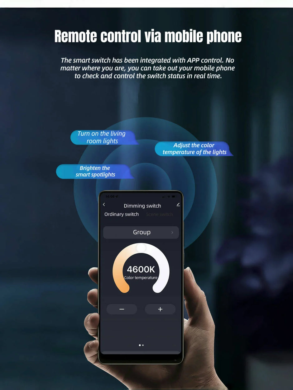 Tuya Smart Knob Dimming Switch, Zigbee Dual Relay Version