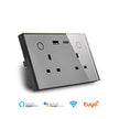 WIFI Smart Tuya Dual Wall Socket UK Electric Plug Outlet Power Monitor USB PD 20W
