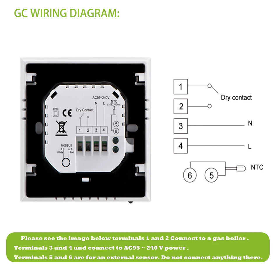 Qiumi Smart Wifi Knob Thermostat  Smart Life APP Control Works with Alexa Google Home