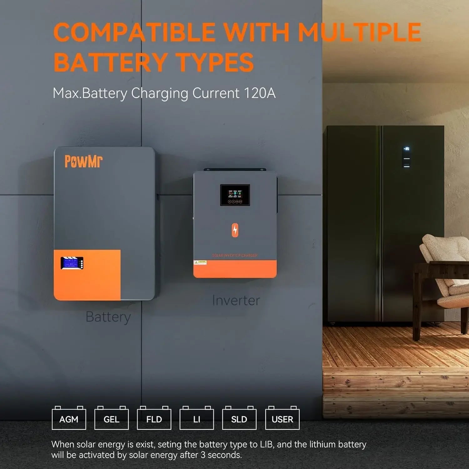 PowMr 6.2KW 4.2KW Hybrid Solar Inverter On Grid Pure Sine Wave
