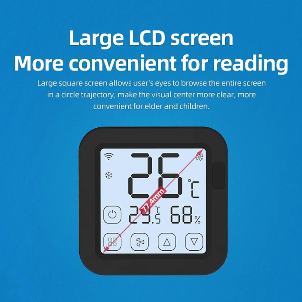 Smart Home Temperature Humidity Sensor Remote Control with LED Screen