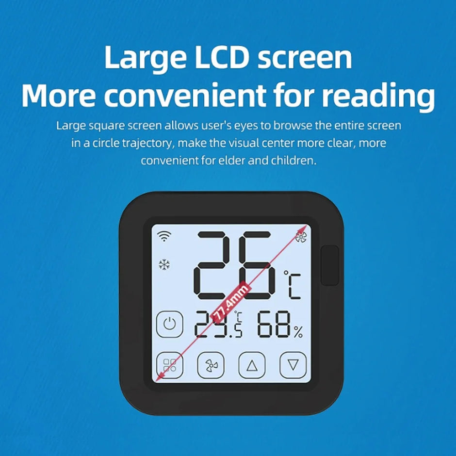 Smart Home Temperature Humidity Sensor Remote Control with LED Screen