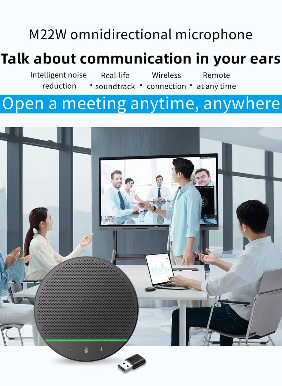 Omni-directional Microphone 10M Radius 360° Pickup Wireless Conference Speaker