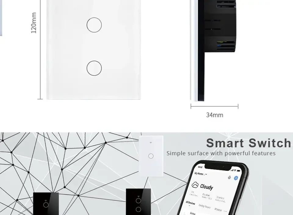 Tuya Smart Switches US Neutral Wire/No Neutral Wire Required 1/2/3/4 Gang