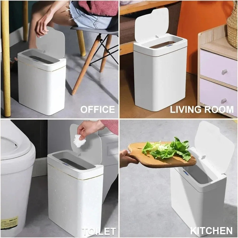 Smart Bathroom Trash Can Automatic Bagging