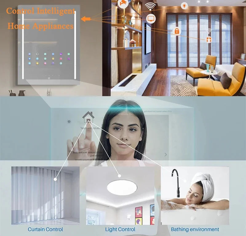 Smart Bathroom Mirror TV With LED Light - Model M6816