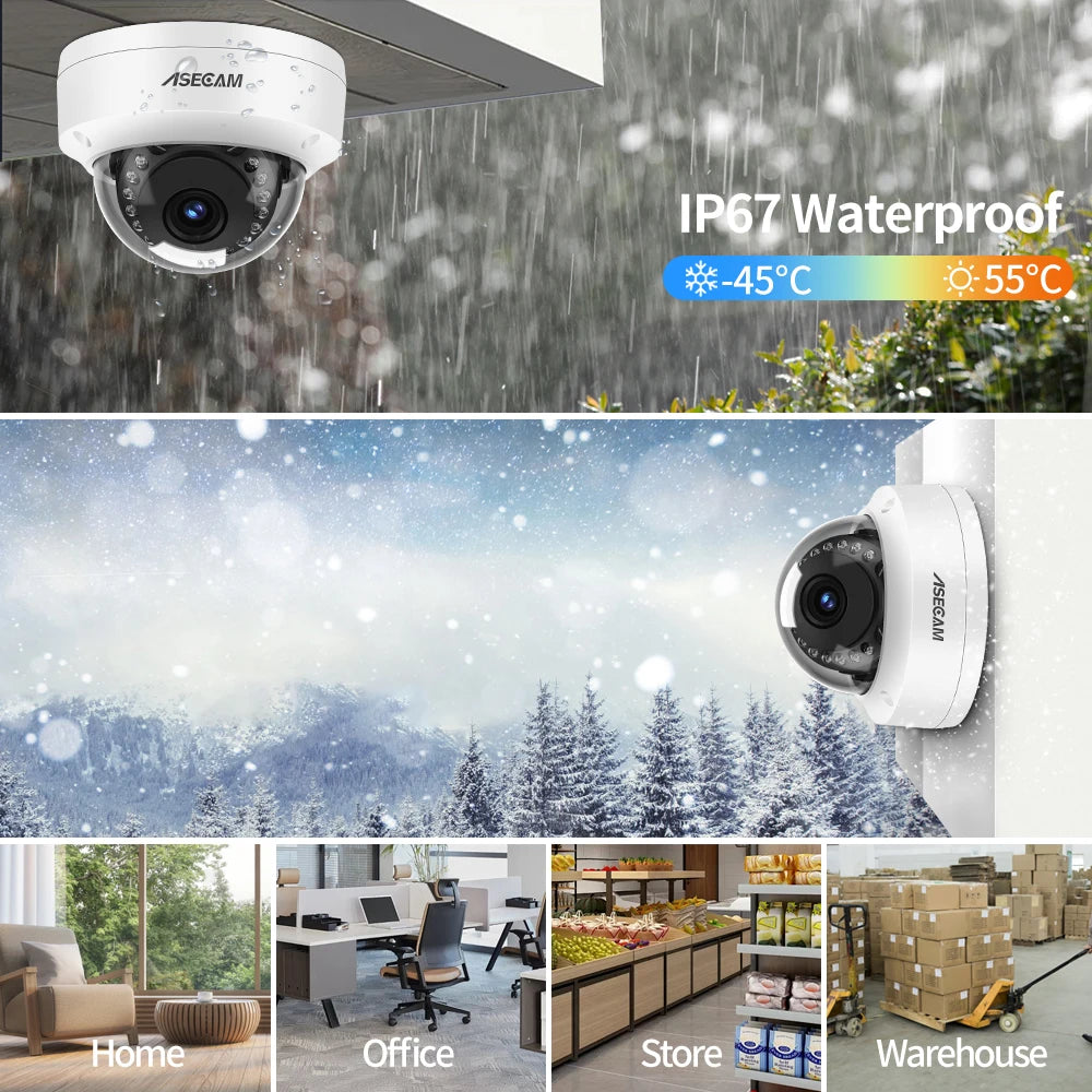 8MP 4K POE IP Camera IK10 Explosion-proof Outdoor H.265 Onvif Metal Dome CCTV