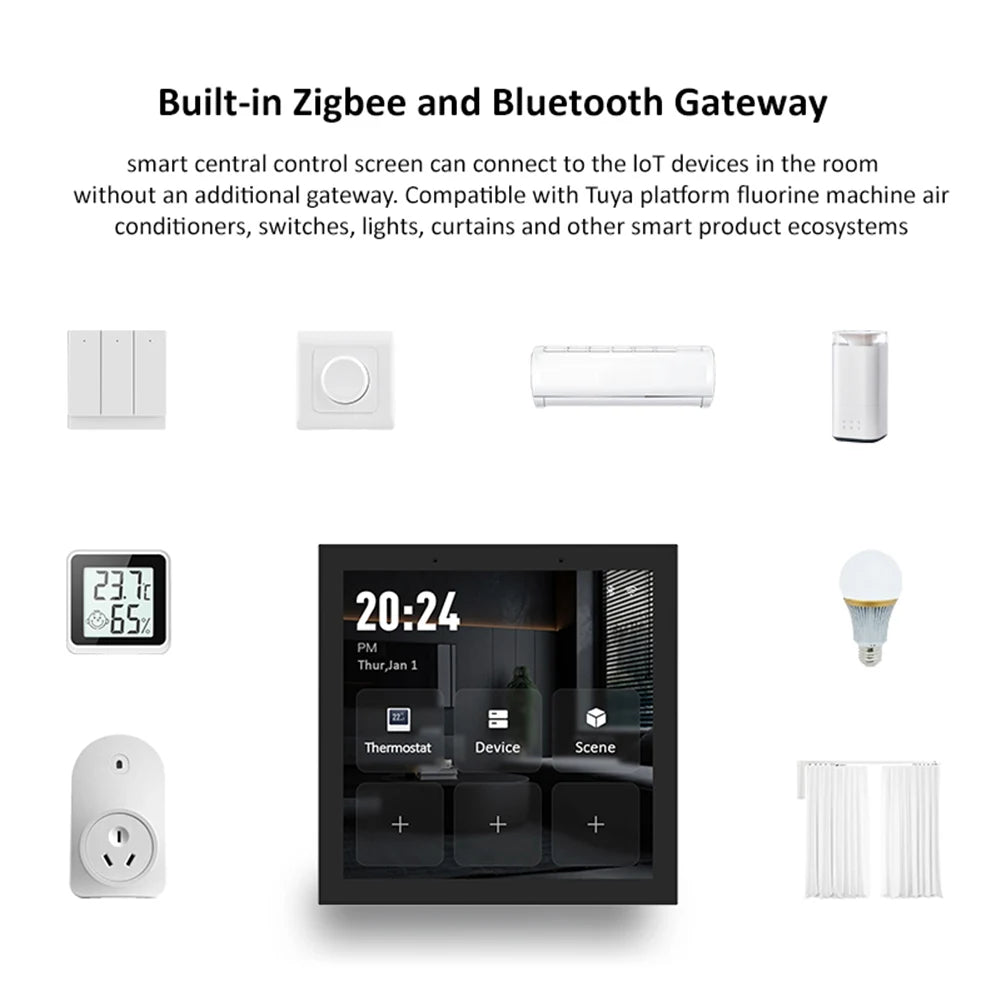 Smart Zigbee Thermostat - LED Touch Screen Climate Control for Heating, Cooling & Water Systems